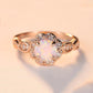 Fashion Women's Resin Opal Rose Gold Hollow Ring Rhinestone Ring Jewelry