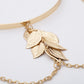 Ornaments Simple and Versatile Street Shot Open Hand Decoration Geometric Leaves Tassel Chain Pendant Arm Bracelet Female