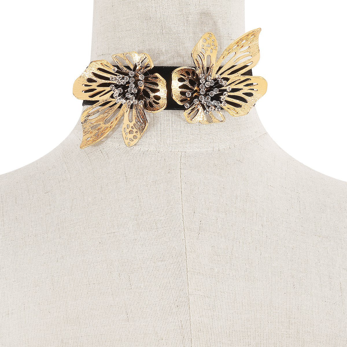 N1857ZA sexy three-dimensional floral resin choker necklace creative short flannelette retro net red necklace