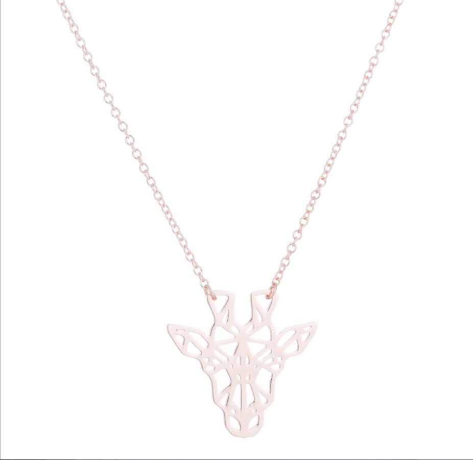 Hollow Giraffe Necklace Giraffe Geometric Animal Jewelry Pendant 19 Years Accessories Jewelry