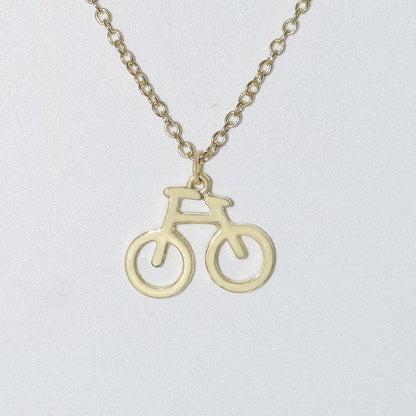 Fashion creative small fresh bicycle necklace personality simple bicycle pendant clavicle chain