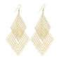 Rhombus Hollow Long Earrings Ladies Multi-level Metal Earrings Exaggerated Geometric Earrings