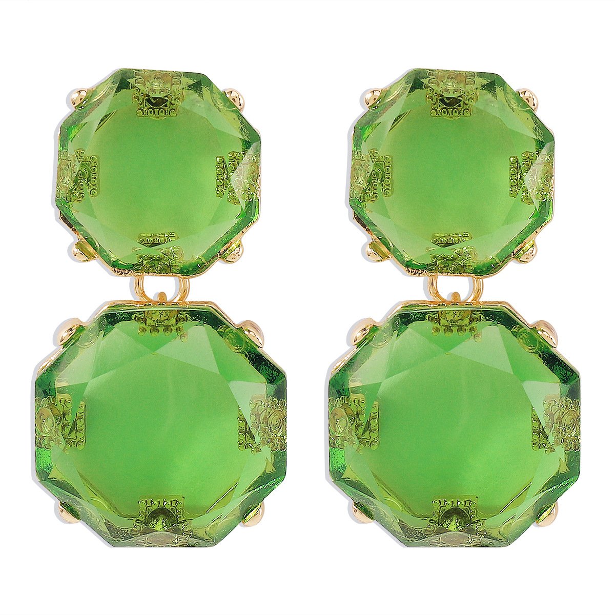 E11194 Fashion Transparent Candy Color Earrings Resin Personality Retro Earrings Niche Simple Earrings Women