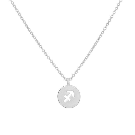 Year Jewelry Twelve Constellation Necklace Sagittarius Clavicle Chain Round Cake Tag Female Pendant