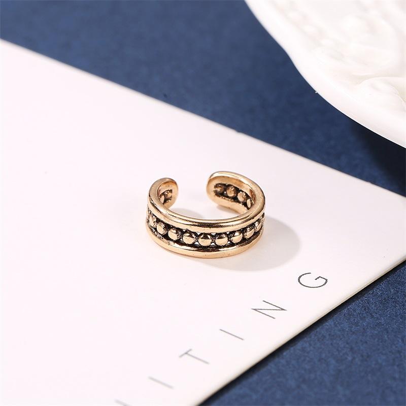 Simple Earrings Retro Creative Hollow Wave Ear Clip Fashion Personality Tide Tower Do Old Ear Bone Clip