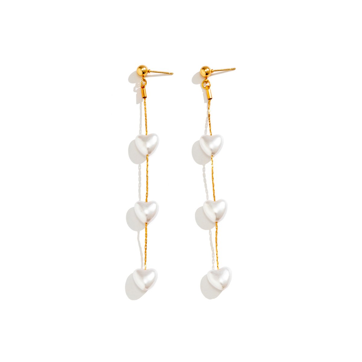 Jewelry Temperament Cold Millet Pearl Earrings Female Fashion Metal Chain Tassel Earrings