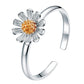 Fashion small fresh opening daisy flower ring sun flower index finger ring tail ring