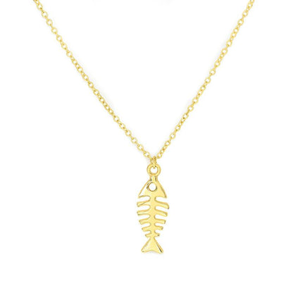 Fishbone Pendant Necklace Pendant Women's Clavicle Chain Fashion Small Fresh Jewelry