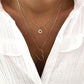 Vintage Double Layer Pearl Necklace Fashion Simple Metal Heart Necklace Accessories