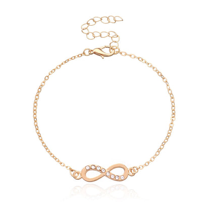 Jewelry Fashion Simple Diamond 8 Character Infinity Bracelet Female Fashion Jewelry