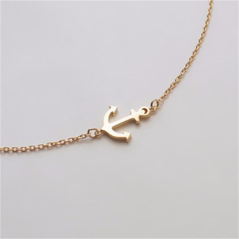 Accessories Personality Creative Diagonal Hanging Anchor Necklace Female Jewelry
