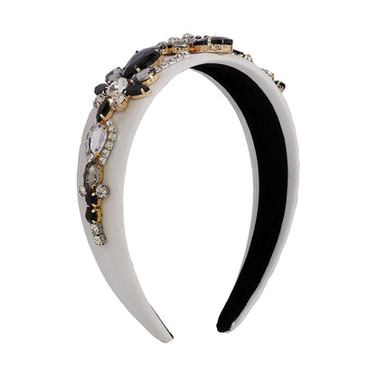 F4163TikTok Exaggerated Baroque Water Drop Drill Headband Light Luxury Dazzling Personality Headband