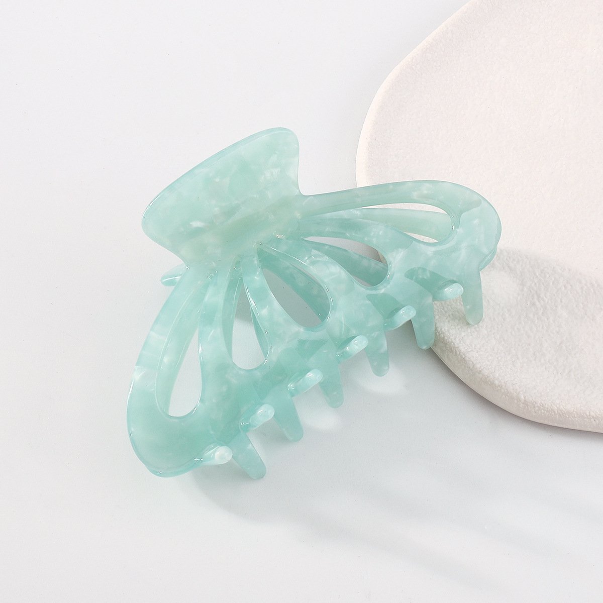 F436 Summer Colorful Net Red Simple Shark Clip Acrylic Plate Hollow Clip Clip Elegant Atmosphere Hairstyle