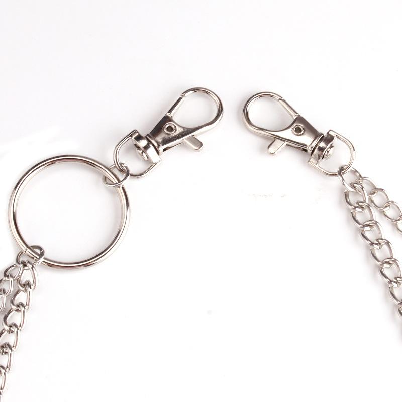 Hip-hop retro double-layer all-match peach heart pants chain ins trousers hanging chain decoration love accessories men and women tide