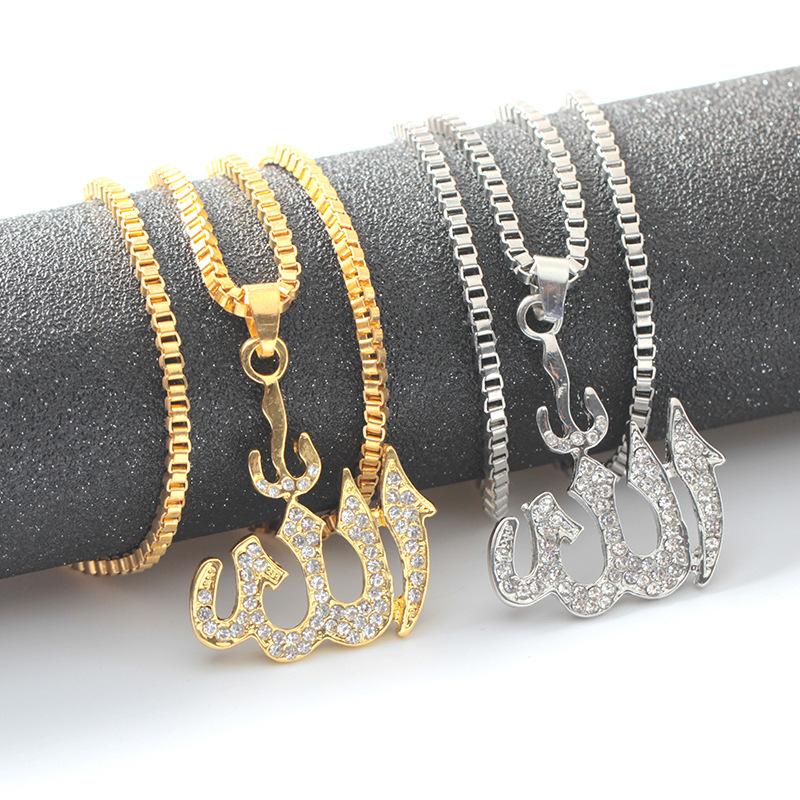 Hip-hop full diamond necklace exaggerated diamond number symbol pendant jewelry