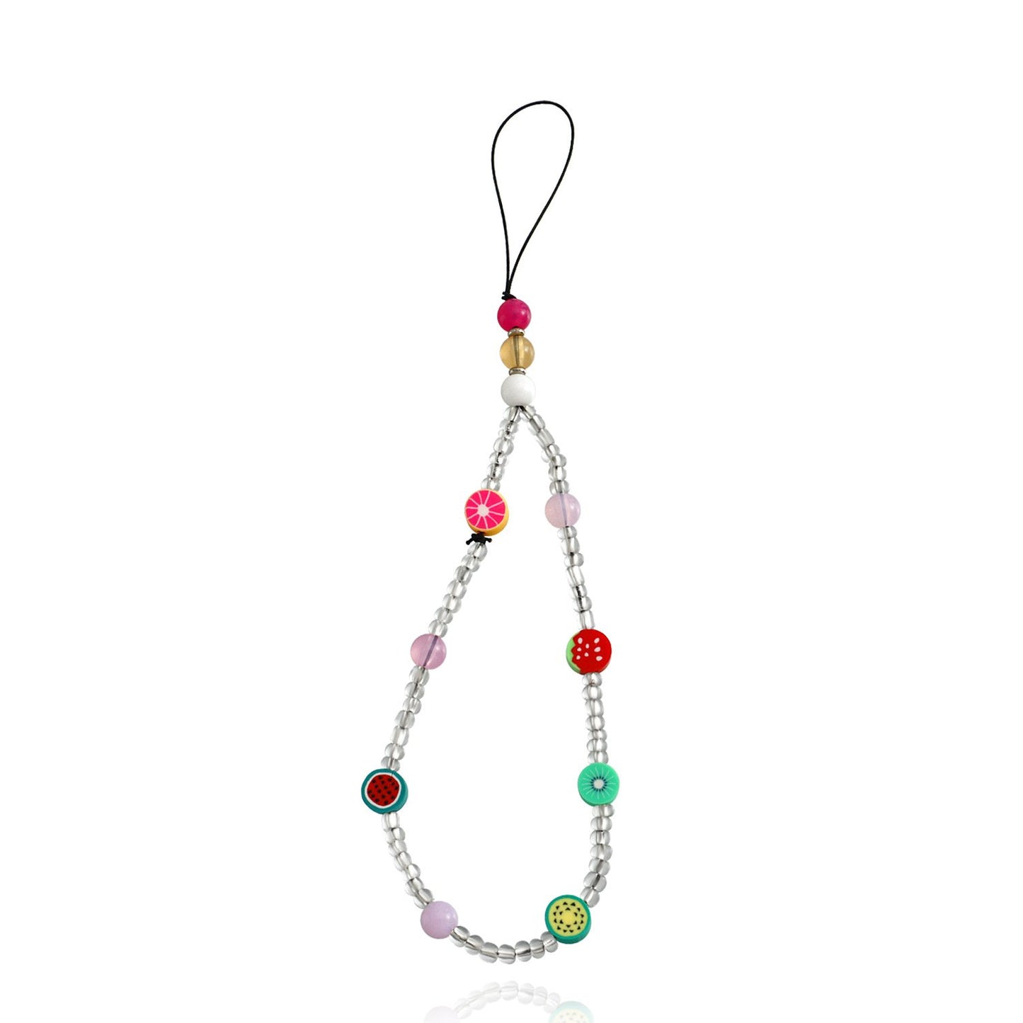 Jewelry ins trendy color fruit element mobile phone lanyard mobile phone beaded chain hand-woven pendant