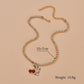 Sweet Little Cherry Pendant Necklace Female Fashion Rhinestone Short Necklace Neck Jewelry