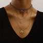 Jewelry trend multi-layer gray rhinestone blue devil's eye pendant necklace female personality necklace