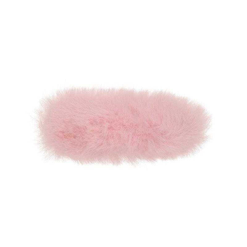 Han Qiudong pure color all-match fur hair clip sweet imitation rabbit fur long strip plush BB clip silk hair bangs clip side clip