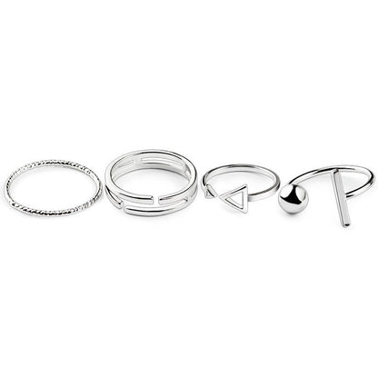 Jewelry ring ring simple combination personality matching four-piece fine fashion joint ring set