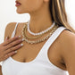Jewelry Creative Simple Acrylic Bead Necklace Hip Hop Metal Aluminum Chain Clavicle Necklace