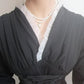 Retro Baroque Palace Necklace Double Layer Pearl Water Drop Necklace Fashion Clavicle Chain Neck Jewelry Women