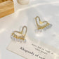 Ins micro-inlaid zircon tassel love earrings female fashion light luxury niche design hollow heart-shaped earrings