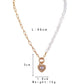 Fashionable and Exquisite Super Fairy Short Pearl Lock Heart Eye Necklace