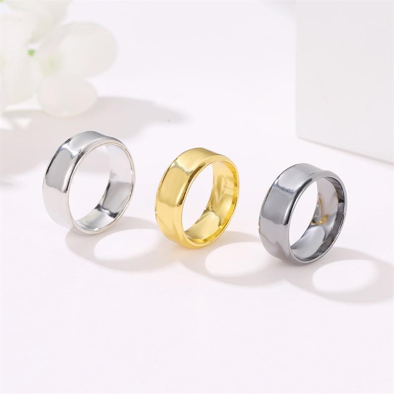 Simple ring classic couple pair ring tail ring wide version glossy male and female hand jewelry