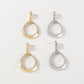 E1919 Earrings Geometric Simple Hollow Rhinestone Earrings Temperament Retro Niche Hong Kong Earrings