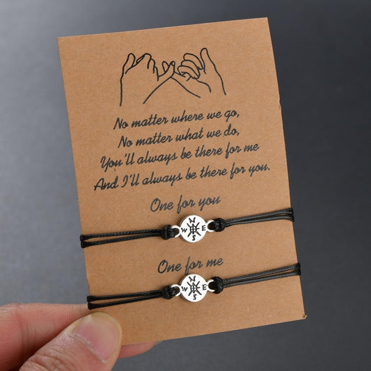 Accessories Vintage Card Set Vintage Compass Wax Cord Adjustable Friendship Bracelet Hand Lanyard