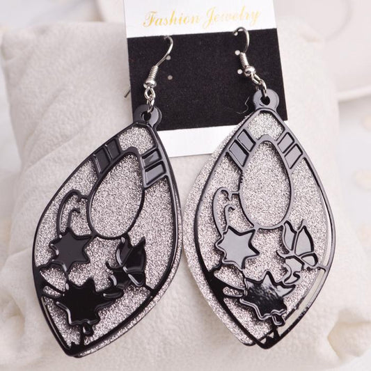 Retro Hollow Star Butterfly Ladies Frosted Earrings Multi-element Exaggerated Personality Earrings