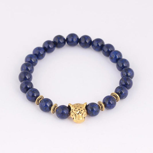 Fashion Leopard Bracelet Raw Stone Bracelet Personality Creative Animal Leopard Head Hand Jewelry