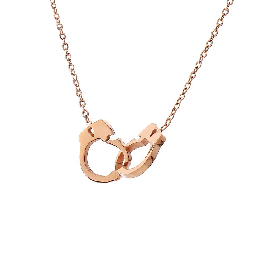 Creative Fashion Stainless Steel Handcuffs Pendant Simple Personality Necklace Jewelry