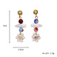 Ethnic Fashion Personality Stainless Steel Baroque Small Flower Earrings Titanium Steel Temperament Beaded Pearl Earrings Jewelry Women