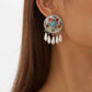 E1146 Retro Medieval Pearl Temperament Earrings Baroque French Retro Resin Gemstone Earrings