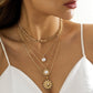 Jewelry Temperament Retro Pearl Sunflower Pendant Necklace Versatile Metal Chain Clavicle Necklace