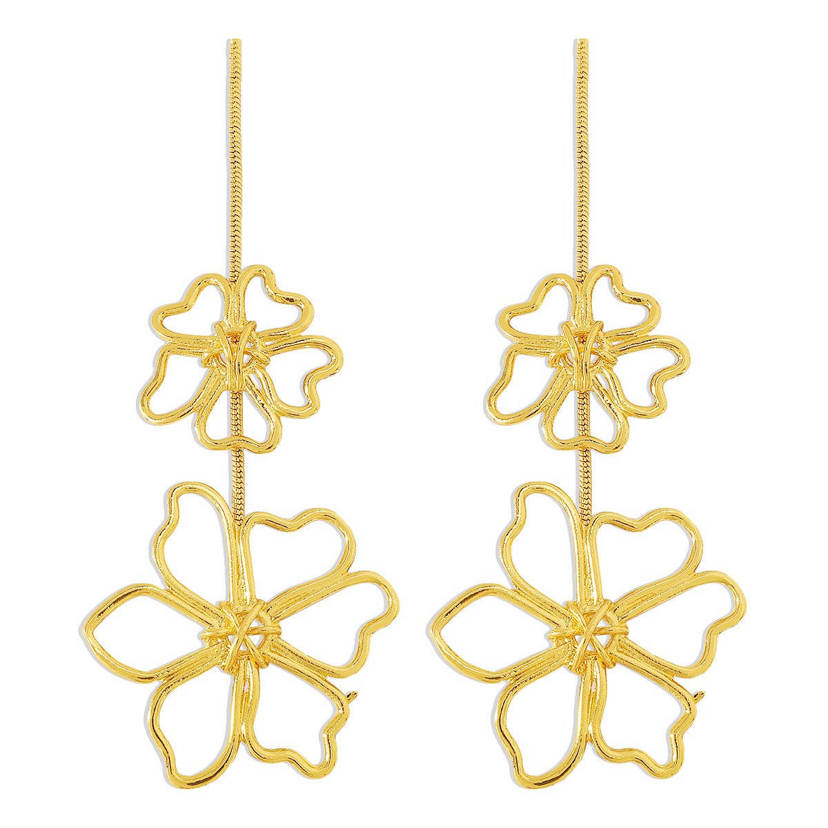 E1892 Jewelry ZA Metal Simple Personality Love Flower Earrings Creative Cold Earrings