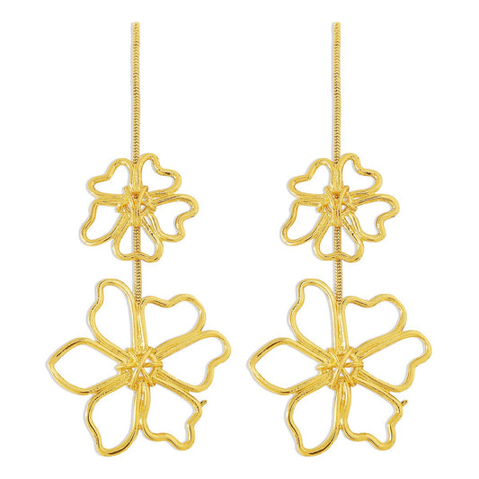 E1892 Jewelry ZA Metal Simple Personality Love Flower Earrings Creative Cold Earrings