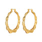 Metal bamboo big earrings ins natural texture high-end earrings trendy earrings