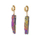 Fashion Irregular Stone Plated Stainless Steel Earrings Personality Titanium Steel Earrings Simple Ear Jewelry Women