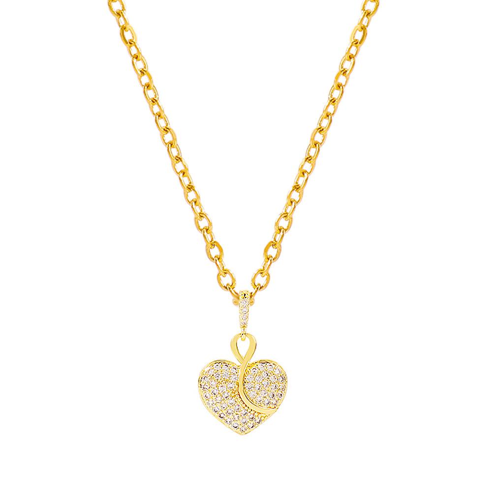 ZN161TikTok Light Luxury Geometric Niche Love Necklace Hollow Micro-inlaid Irregular Necklace