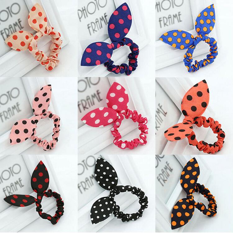 Rabbit Ears Hair Ring Bow Knot Hair Rope Hair Accessories Cute Playful Wave Nodding Flowers