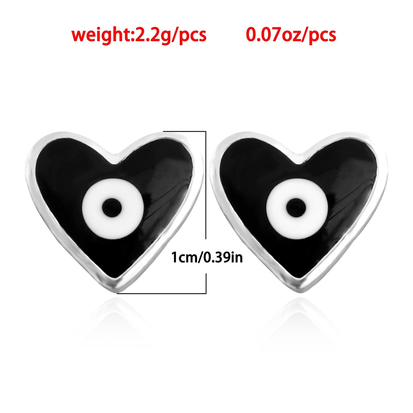 Jewelry mini heart-shaped devil's eye earrings earrings earrings high-end niche earrings