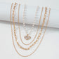 N9685 Fashionable Pearl Necklace Women's Geometric Heart Diamond Multilayer Necklace Personality Simple Street Shot Necklace