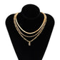 Jewelry Hip Hop Diamond Letter E Pendant Necklace Female Retro Metal Snake Bone Chain Necklace