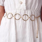Jewelry Fashion Elegant Gold Women's Waist Chain Versatile Dress Decoration Metal Big Ring Belt