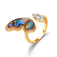 Dream seashell wing ring ins color butterfly ring temperament micro-inlaid zircon open ring