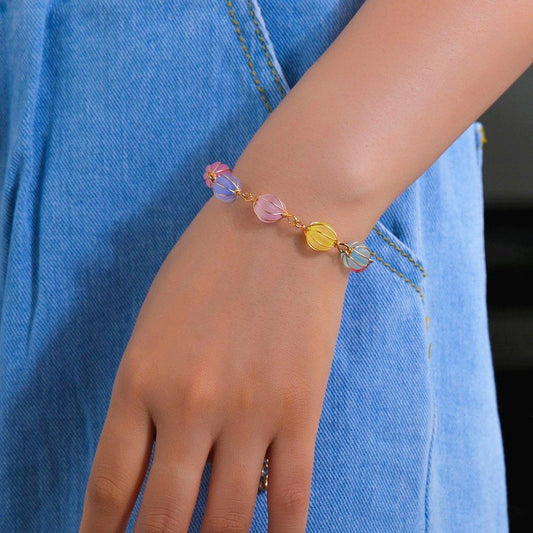 Sweet and Adorable Candy Color Pumpkin Bead Bracelet Adjustable Bracelet Accessories