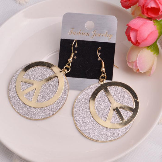 Peace Sign Fashion Frosted Women's Earrings Vintage Earrings Accessories